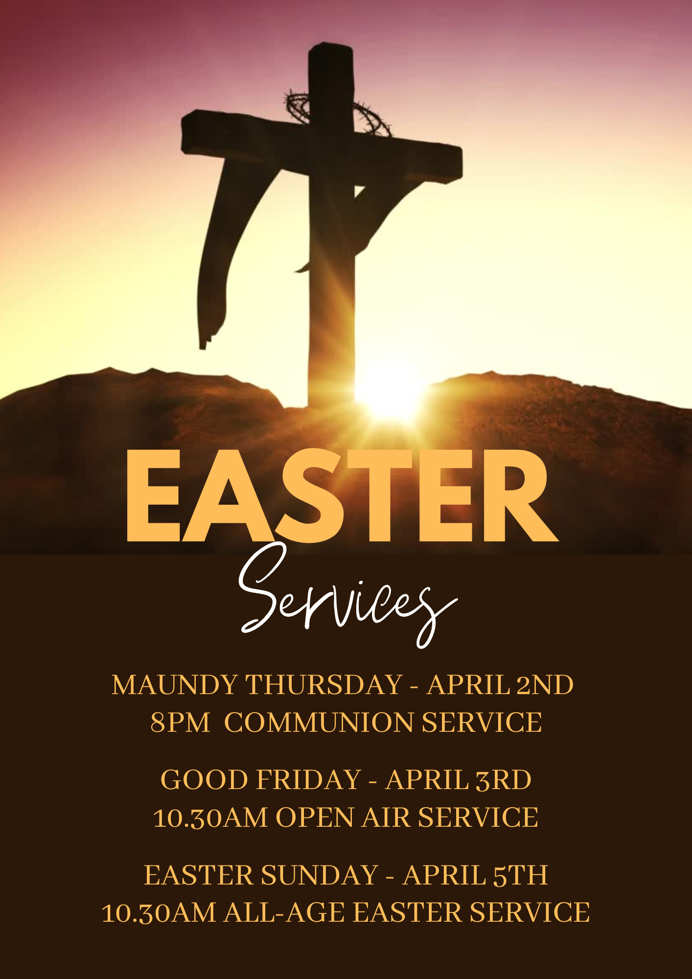 Brown and Orange Easter Sunday