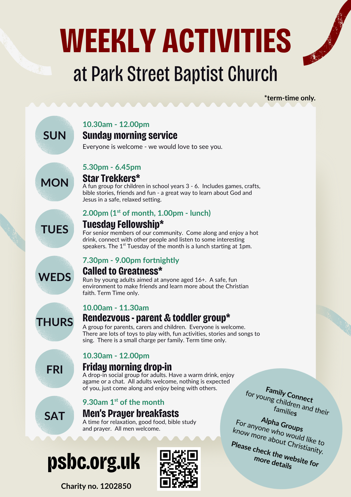 weekly activities